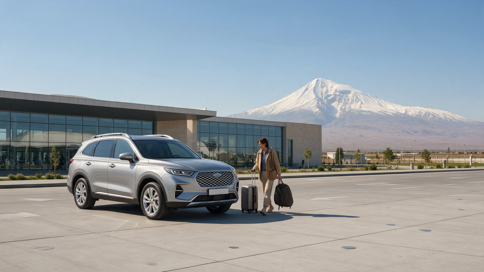 Rental car pickup at Zvartnots International Airport, Yerevan